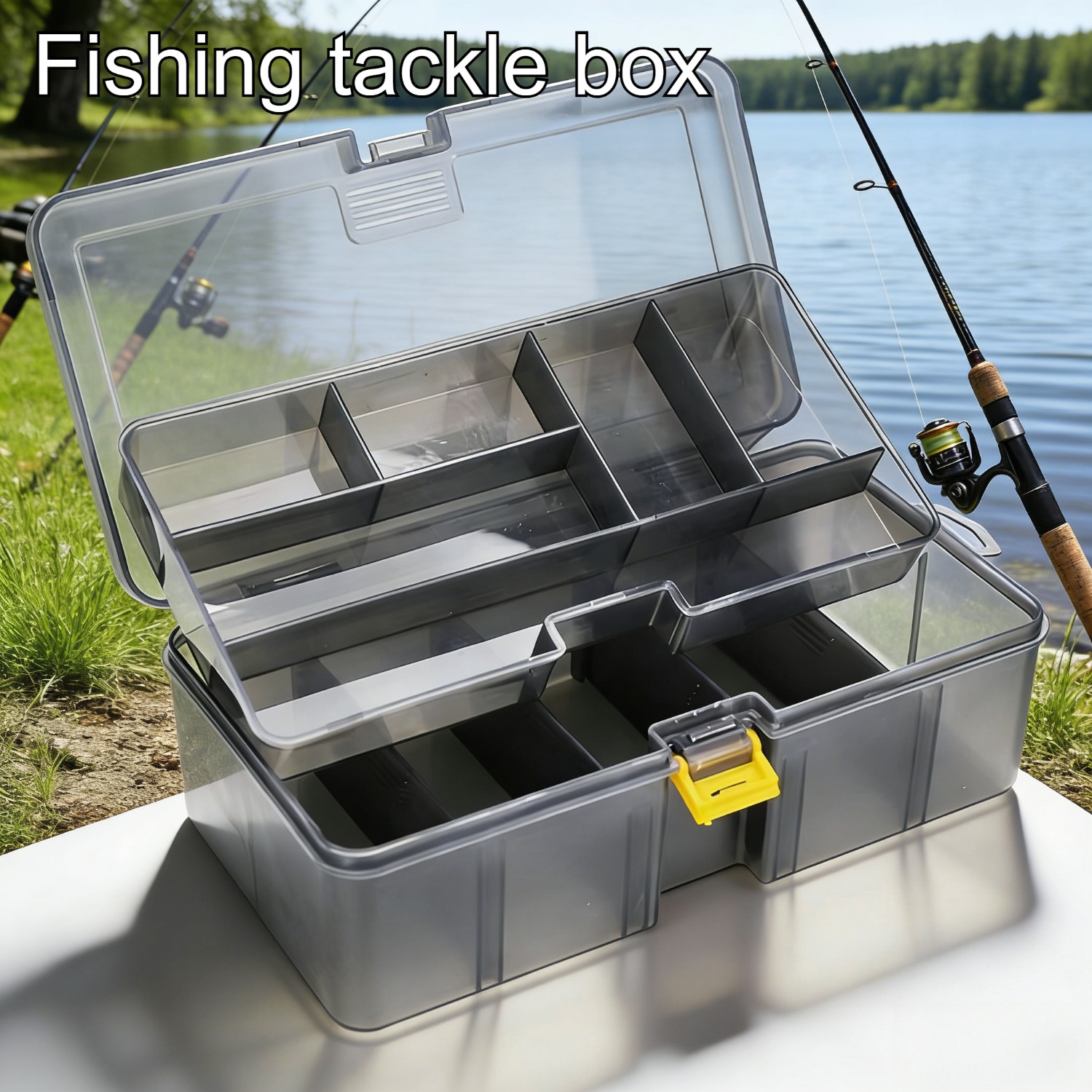 Fish Finder Case - Portable double-layer transparent lure box, detachable