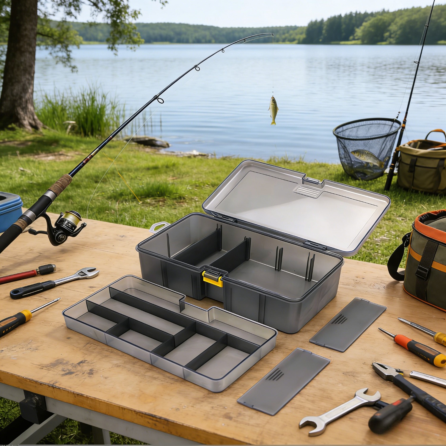 Portable double-layer transpar – Fish Finder Case Bewertung und Preis