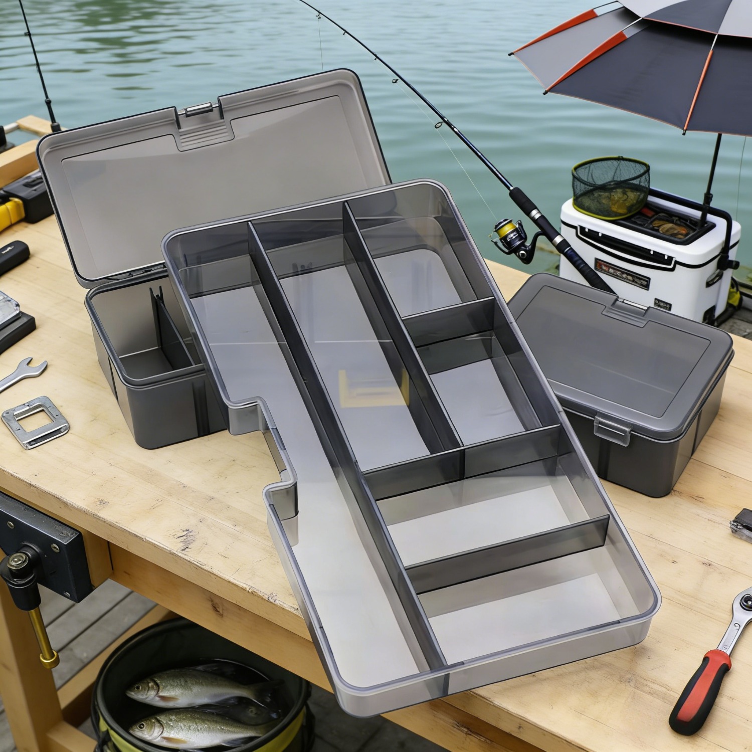 Portable double-layer transpar – Fish Finder Case Bewertung und Preis